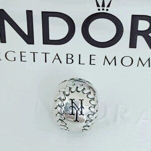 Pandora New York Mets Engraved Baseball Charm S925 Silver Bead with box
